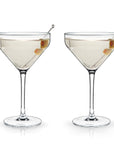 Raye Stemmed Angled Crystal Martini Glasses - Set of 2