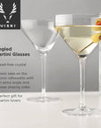 Raye Stemmed Angled Crystal Martini Glasses - Set of 2