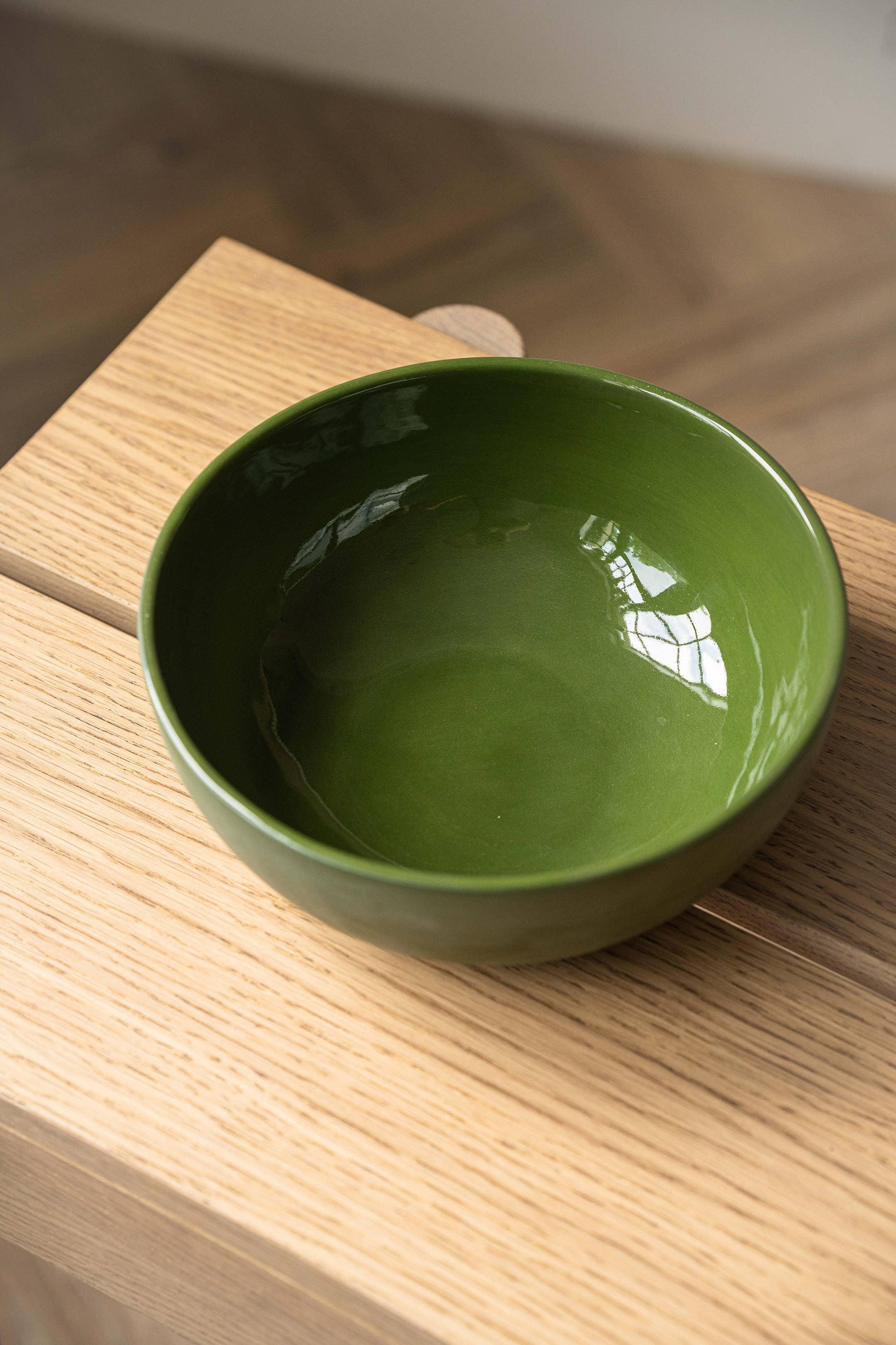 Handmade Porcelain Salad Serving Bowl Green - Haven