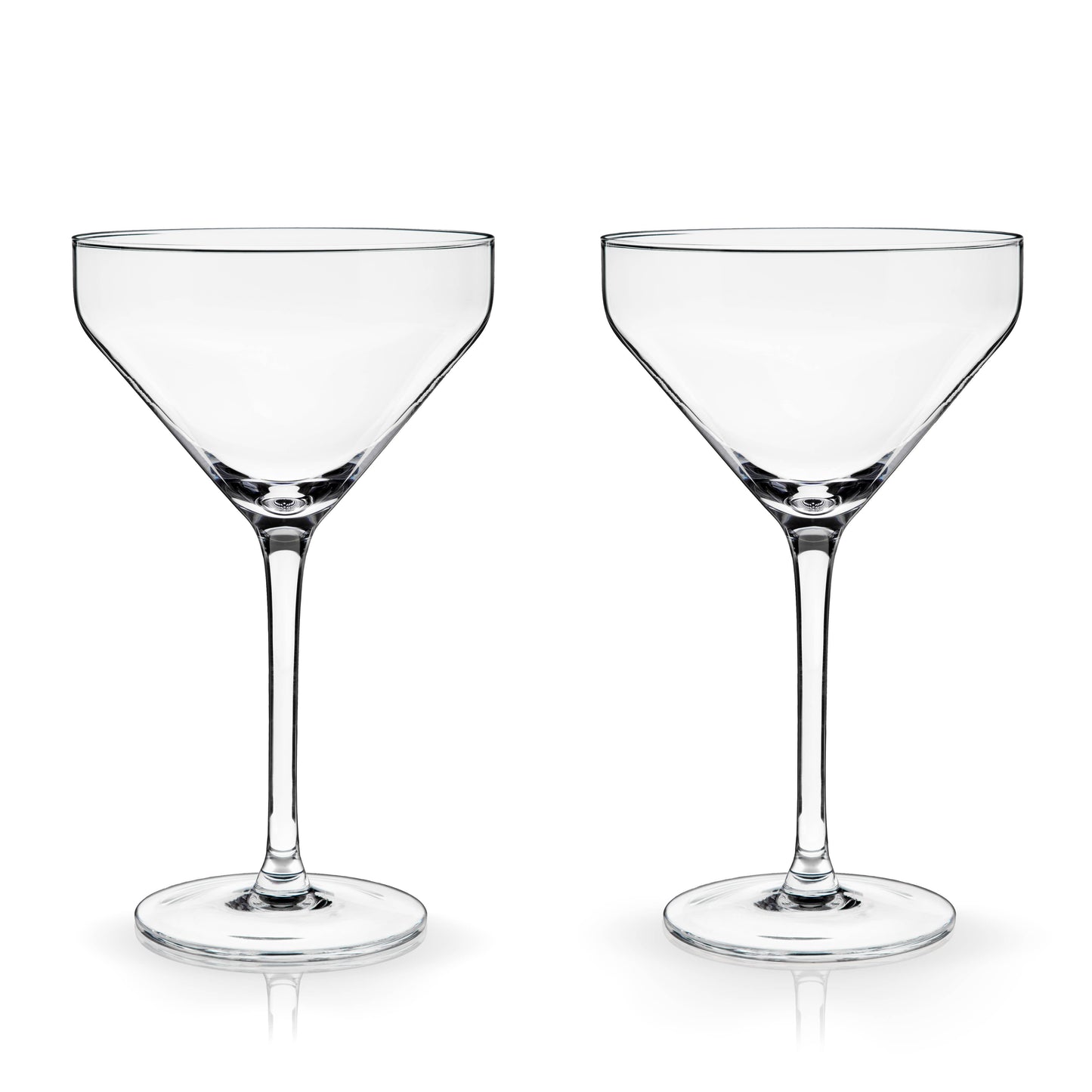 Raye™ Stemmed Angled Crystal Martini Glasses - Set of 2