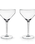 Raye Stemmed Angled Crystal Martini Glasses - Set of 2