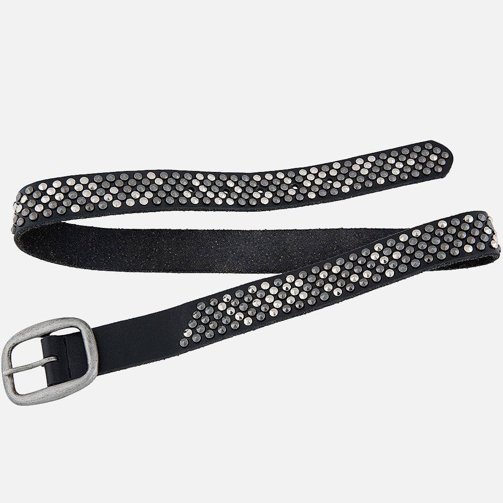 Britta | Vintage Silver Buckle Studded Leather Belt