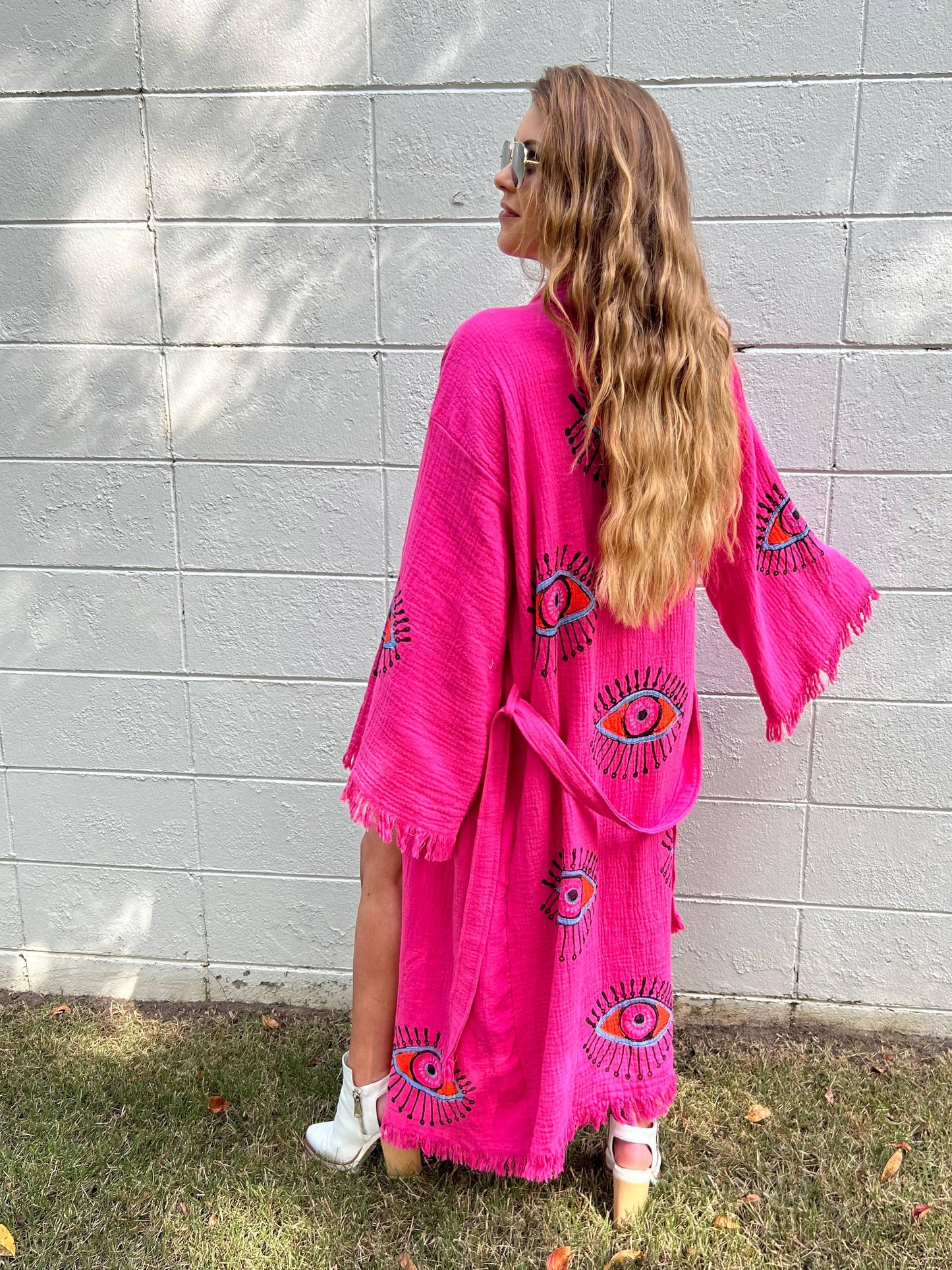 Hot Pink Multi Eye Kaftan