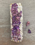 White Sage with Lavender Flowers Smudge Stick