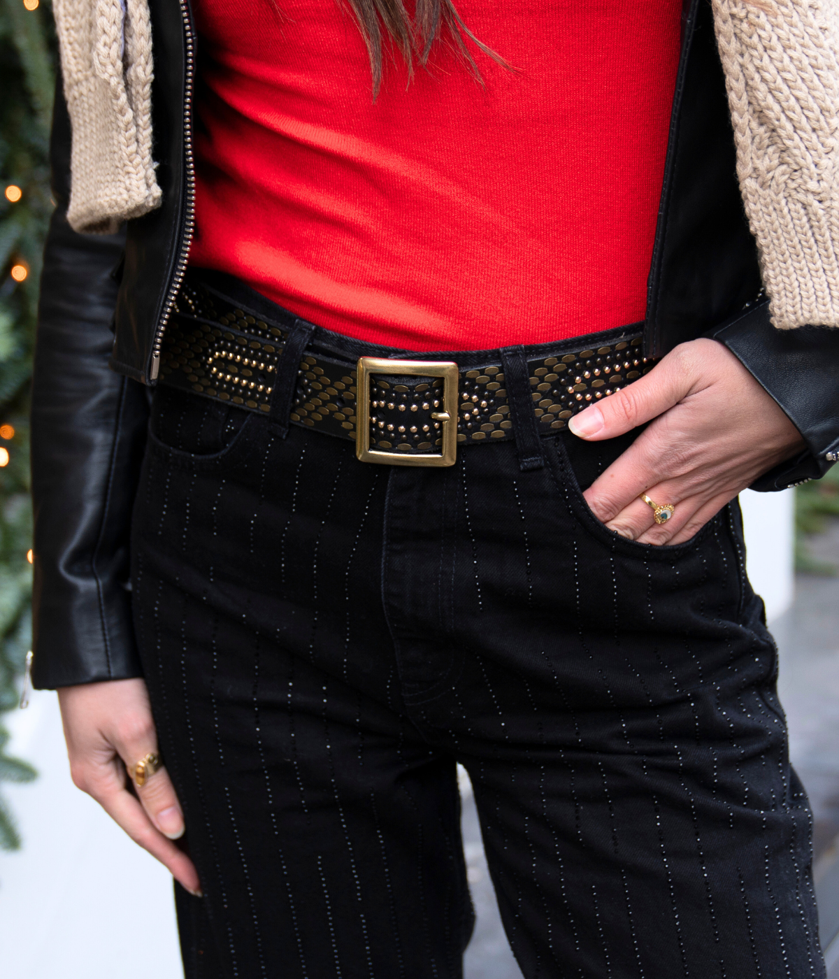 Daya | Studded Leather Belt