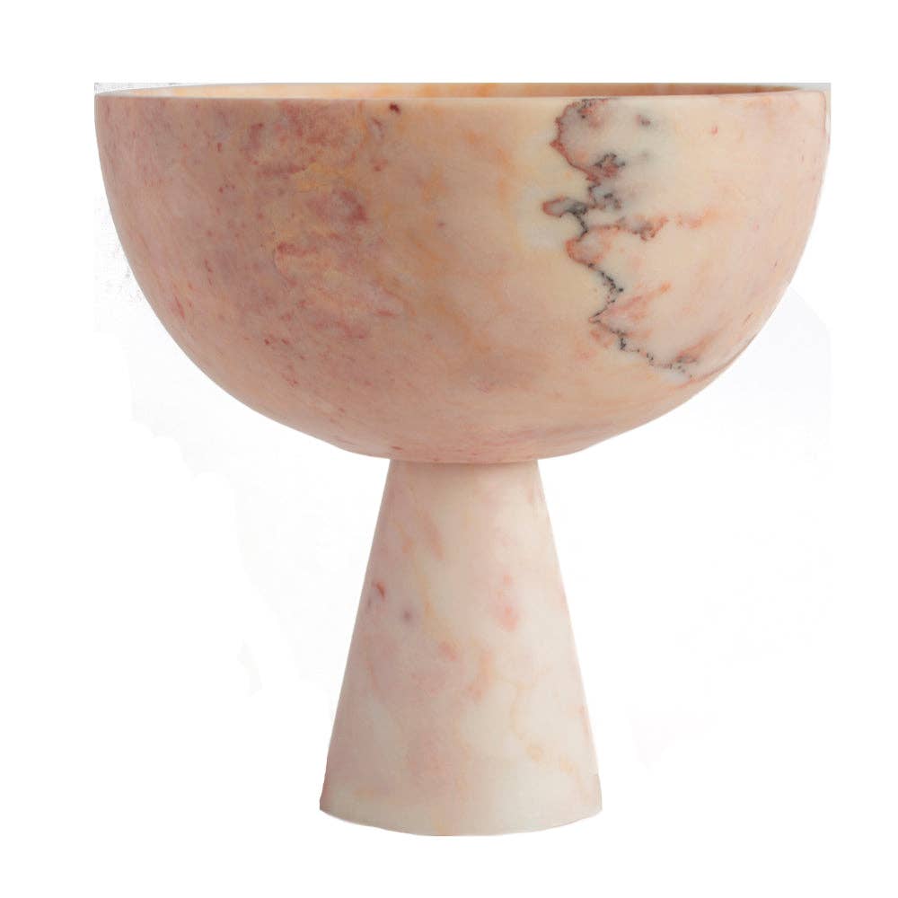 PINK MARBLE PEDESTAL BOWL XL