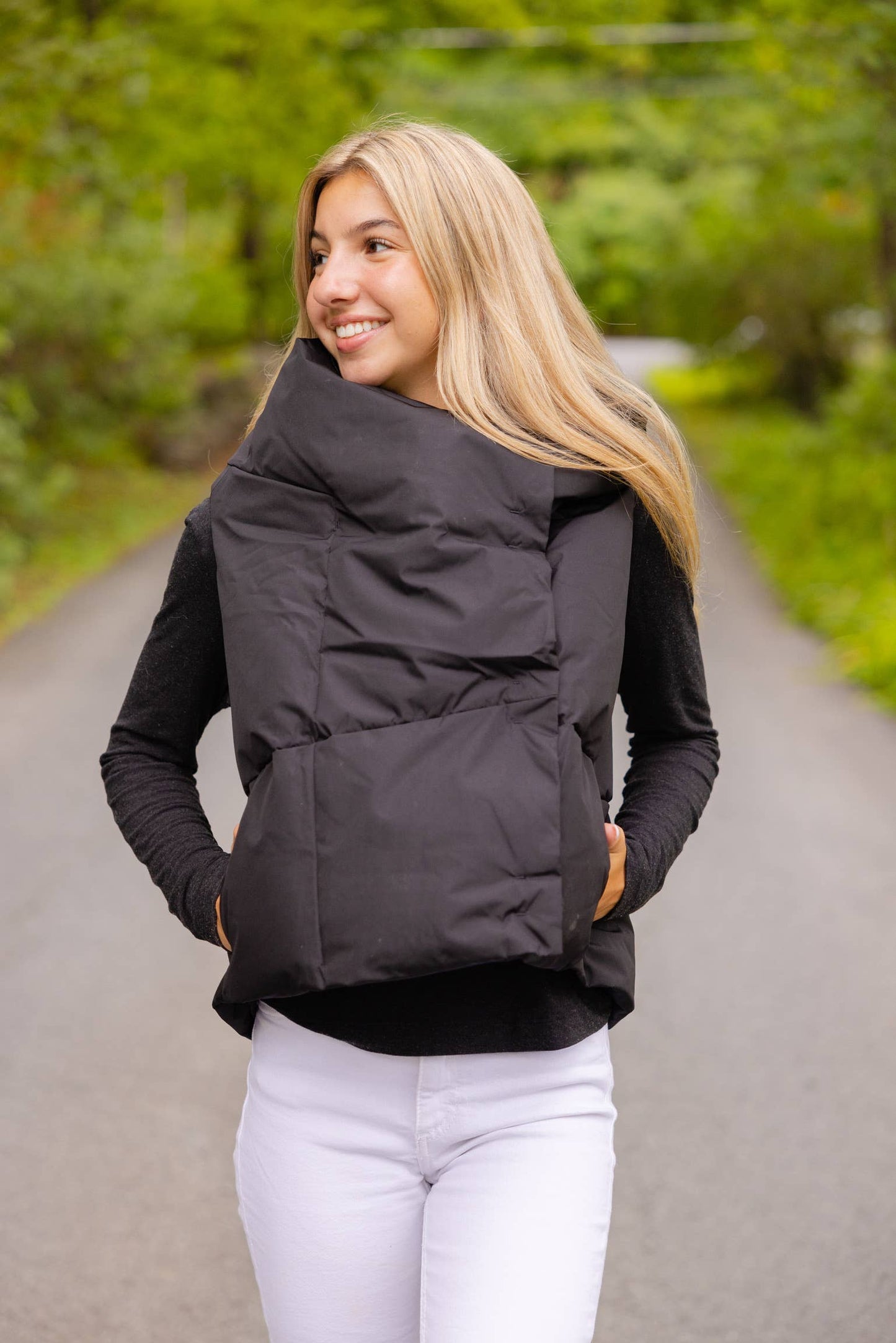 Black Waterproof Pretty Puffer Vest by Pretty Rugged