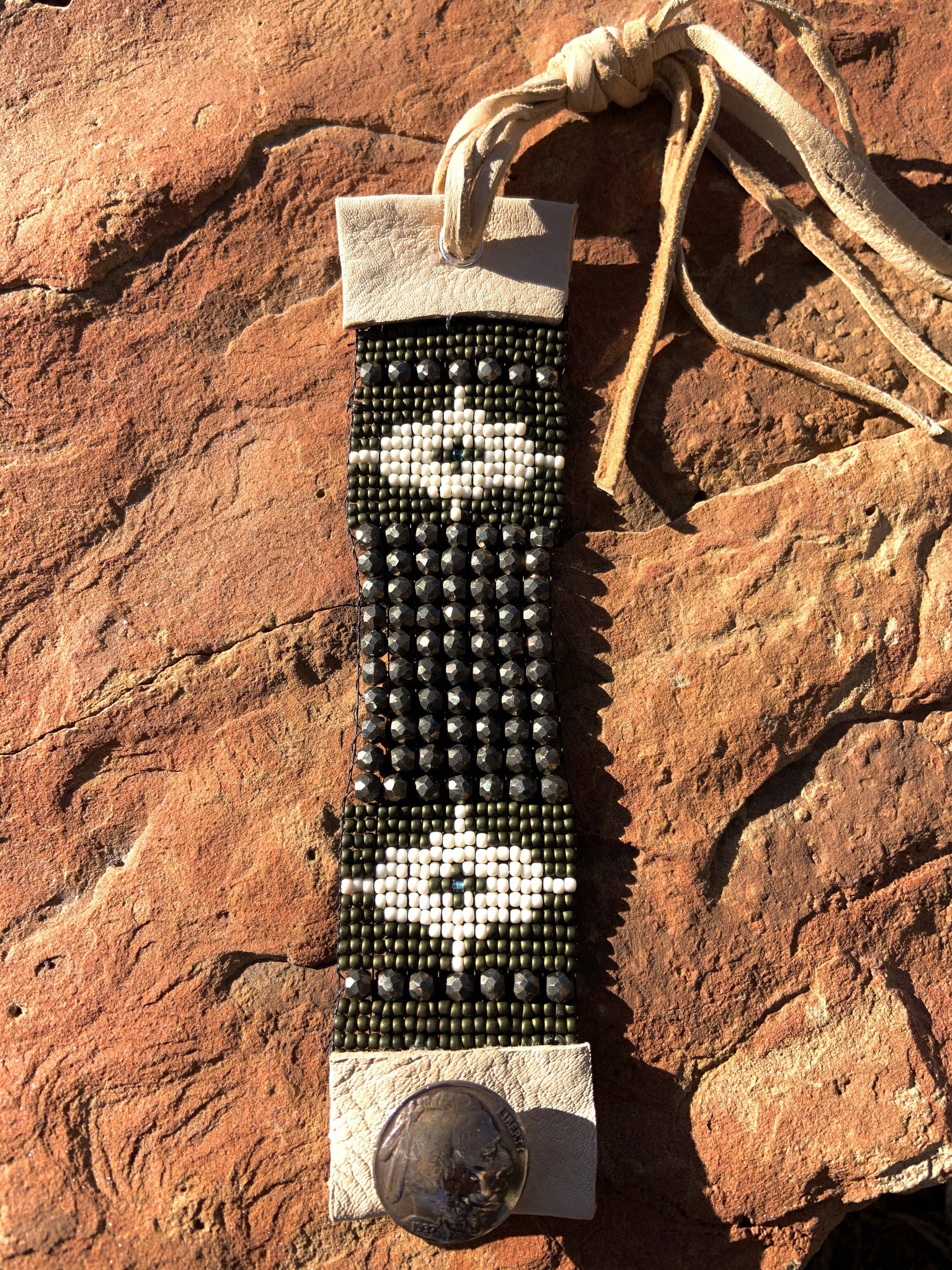 Pyrite Gemstone Western Cuff