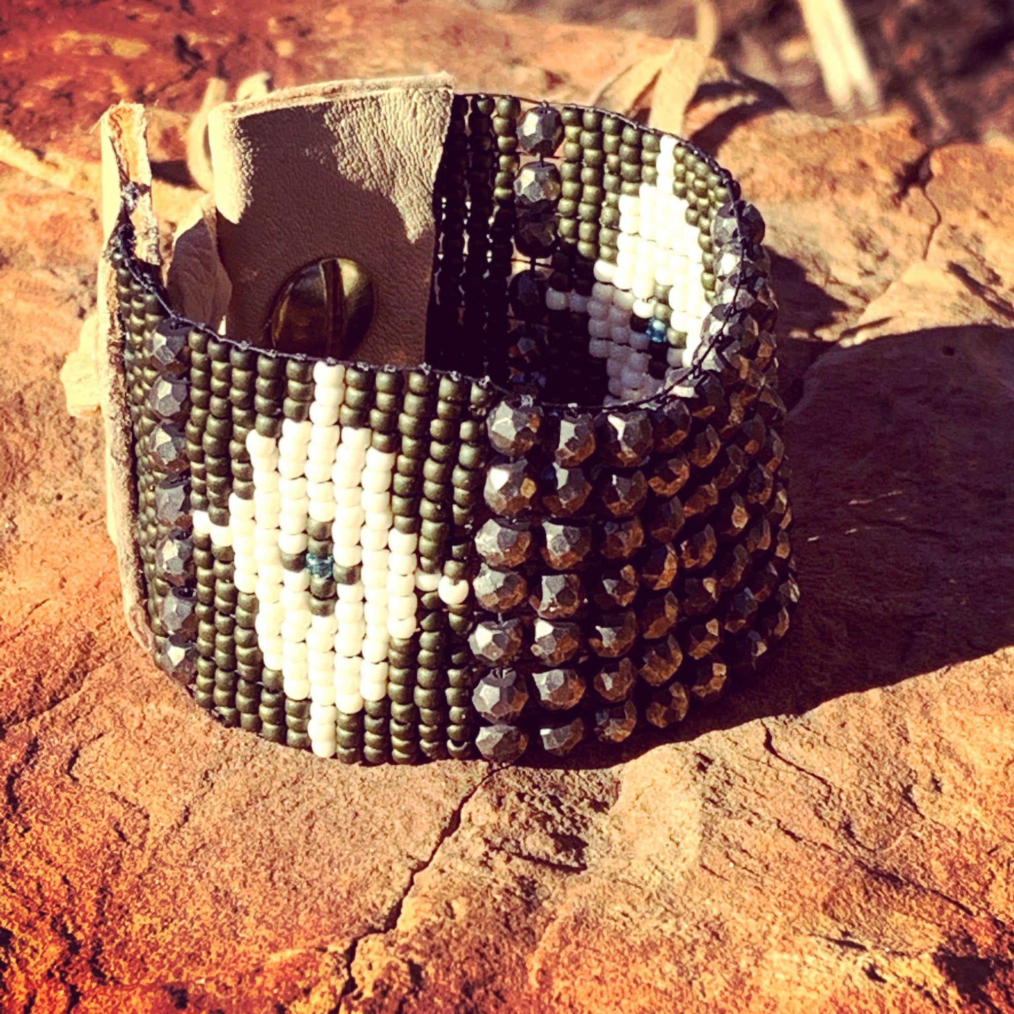 Pyrite Gemstone Western Cuff