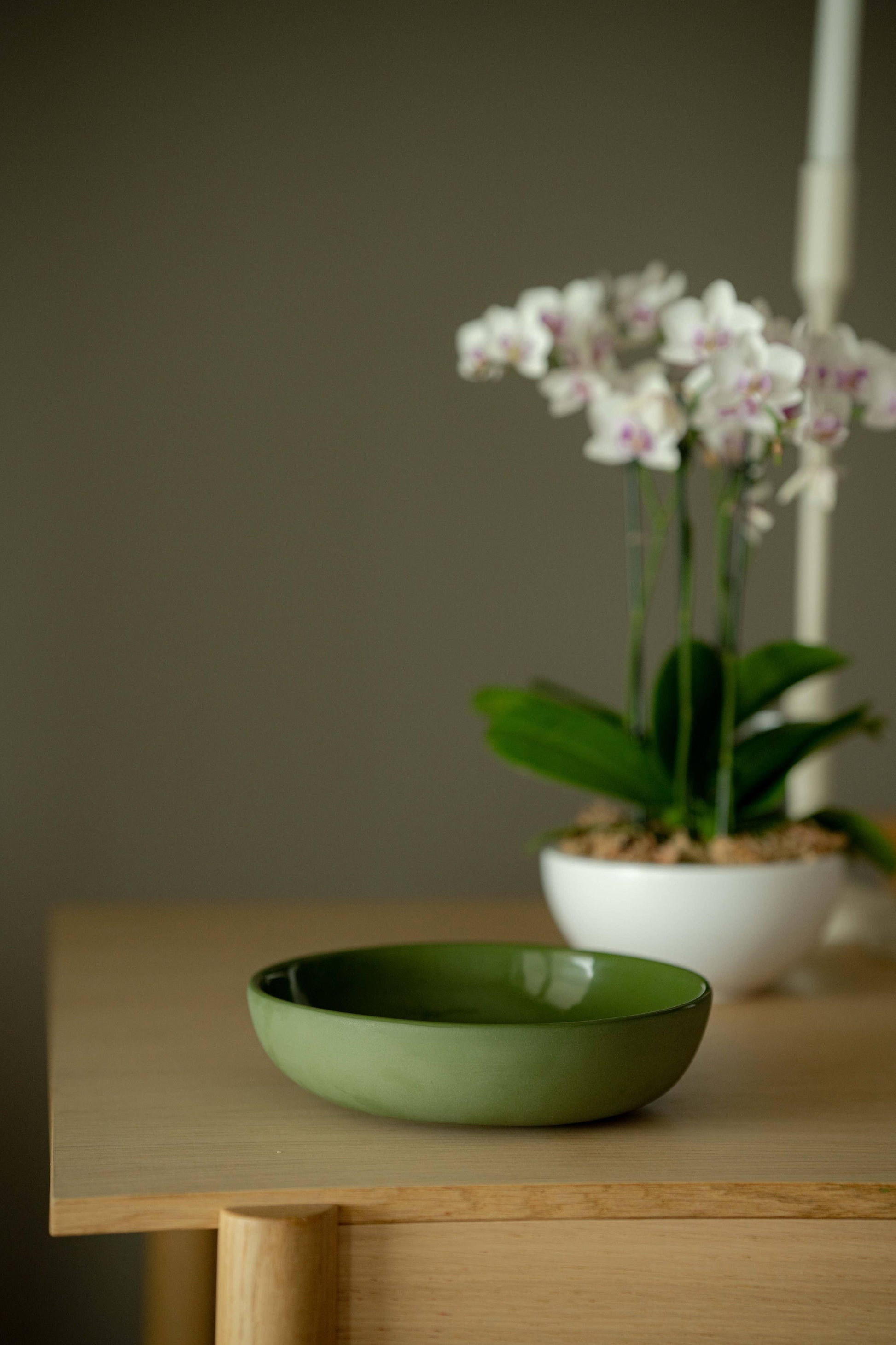 Handmade Porcelain Pasta Bowl Green - Haven