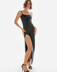 Aphrodite Stretch Leather Dress in Black by As by DF