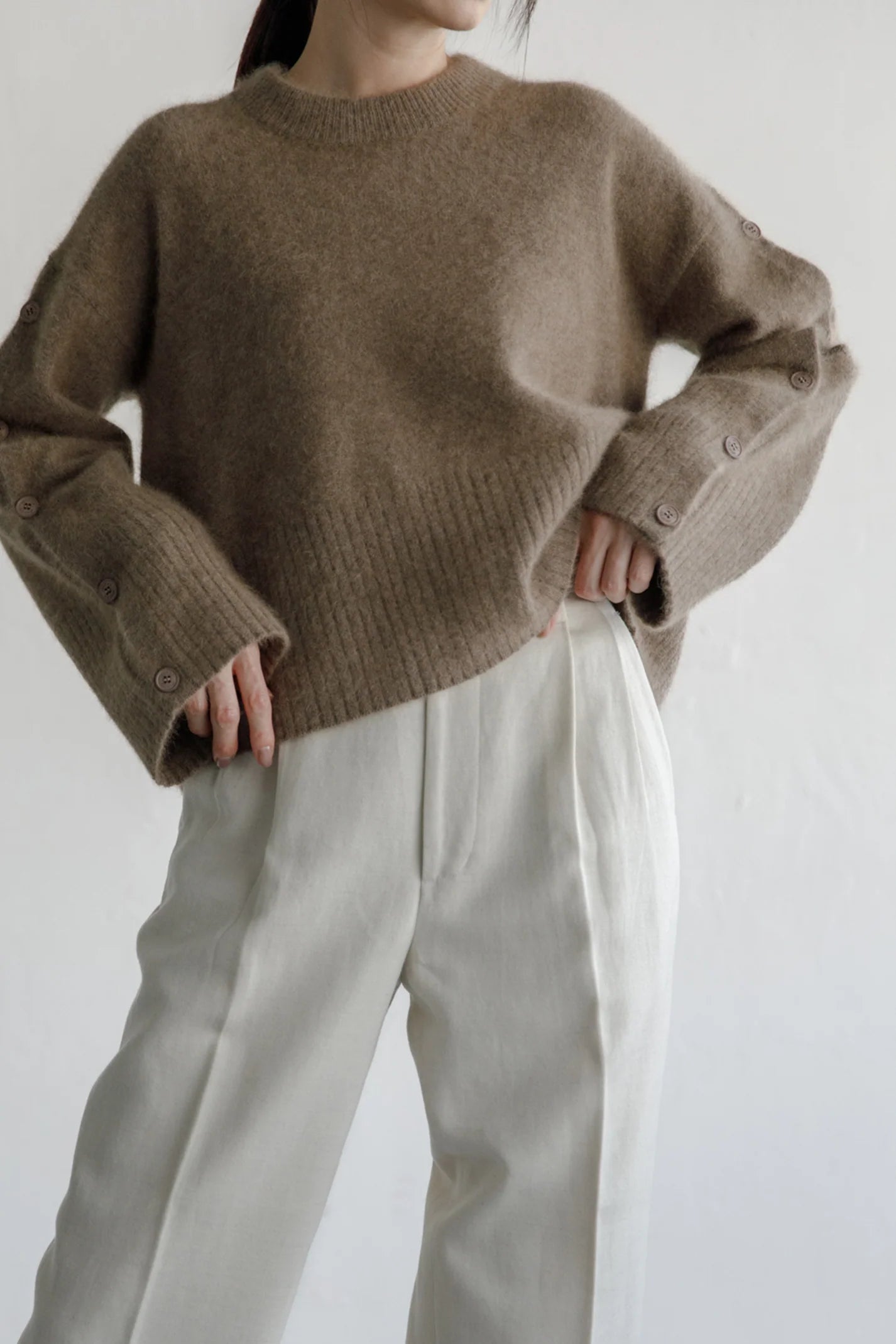 Button Sleeve Pullover by C.T. Plage