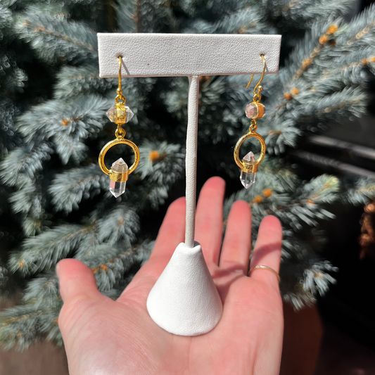 Quartz Earrings by Leela Grace