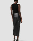 Illusion Leather Midi Jean Skirt by Hudson