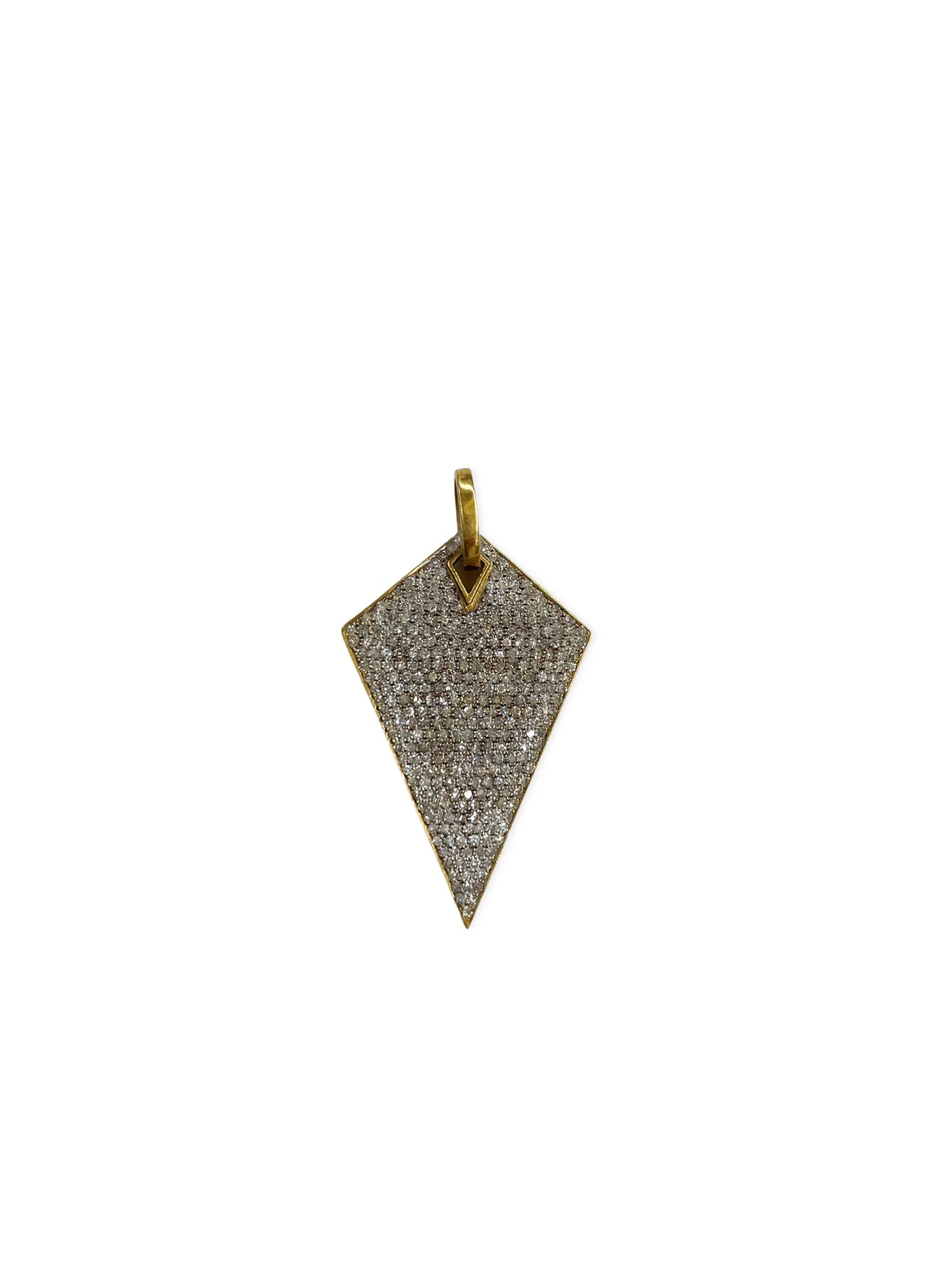 Pave Kite Pendant set in Brass