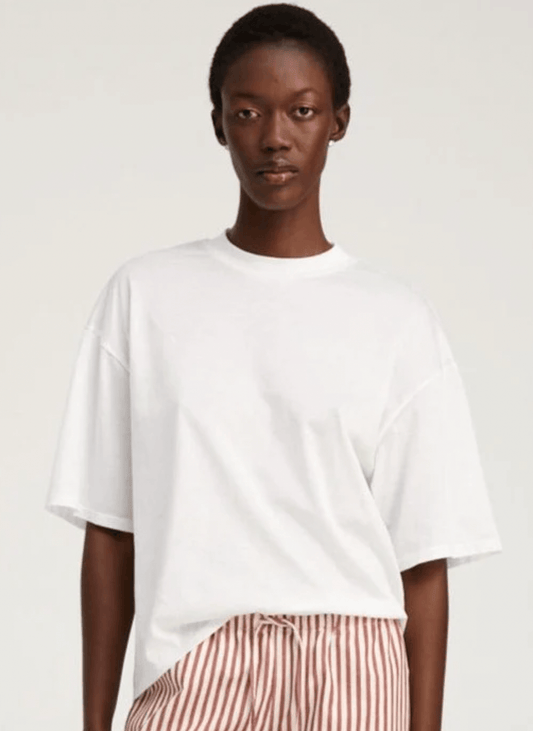White Oversized Boxy Tee by SPRWMN - Haven