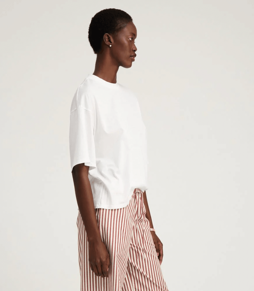 White Oversized Boxy Tee by SPRWMN - Haven