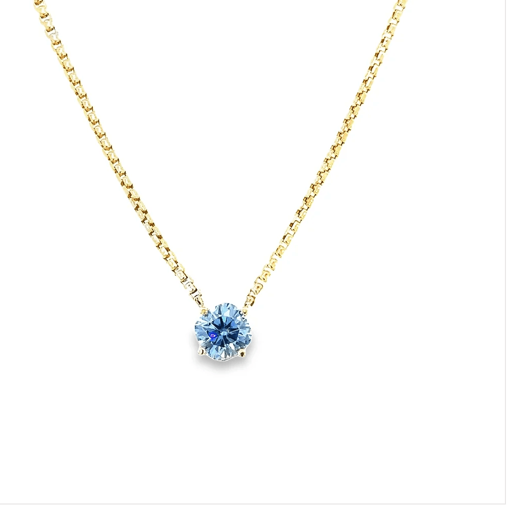 Blue Moissanite Necklace - Haven