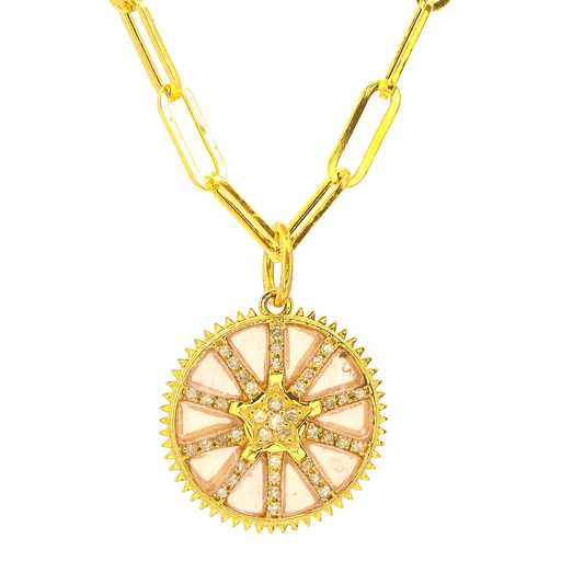 Rose Quartz Star Paperclip Necklace - Haven