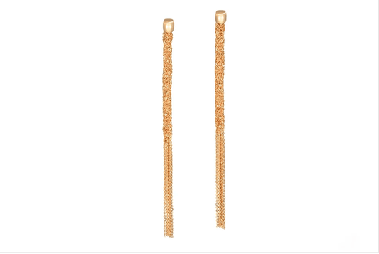 Rose Gold Chain Tassel Earrings - Haven