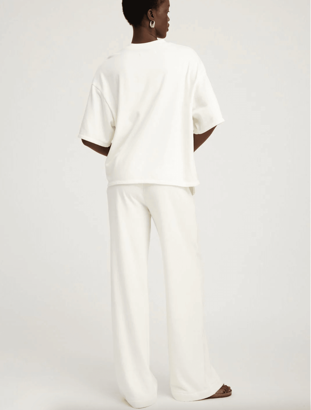 White Cotton Terry Baggy Sweatpants by SPRWMN - Haven