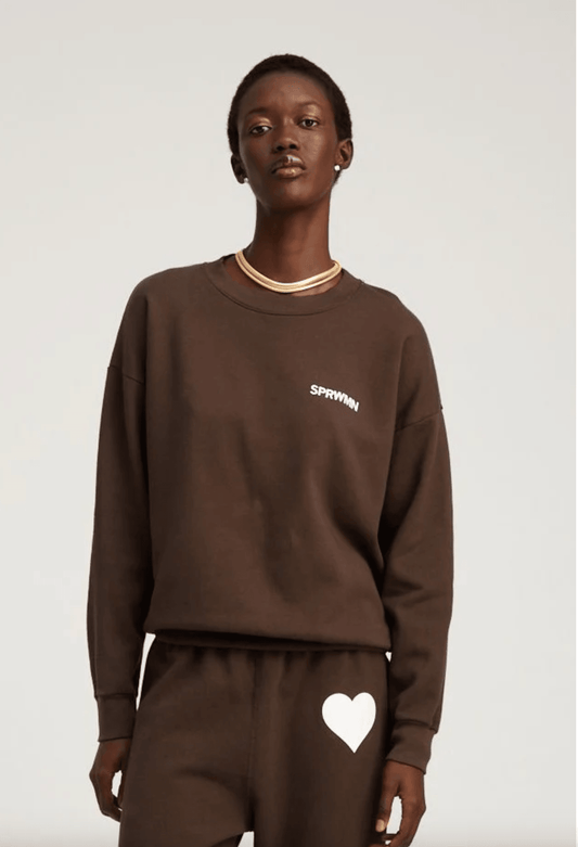 Small Logo Sweatshirt in Americano by SPRWMN - Haven