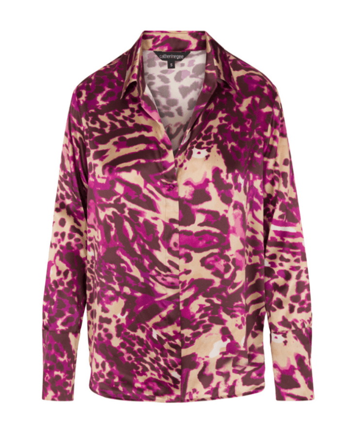 Daria Blouse in Fuchsia Feline by Catherine Gee