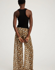 Wide Leg Trouser in Leopard Chiffon by SPRWMN