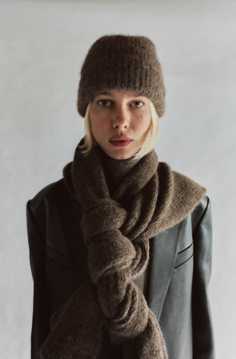 Piper Beanie in Heather Brown by Janessa Leone