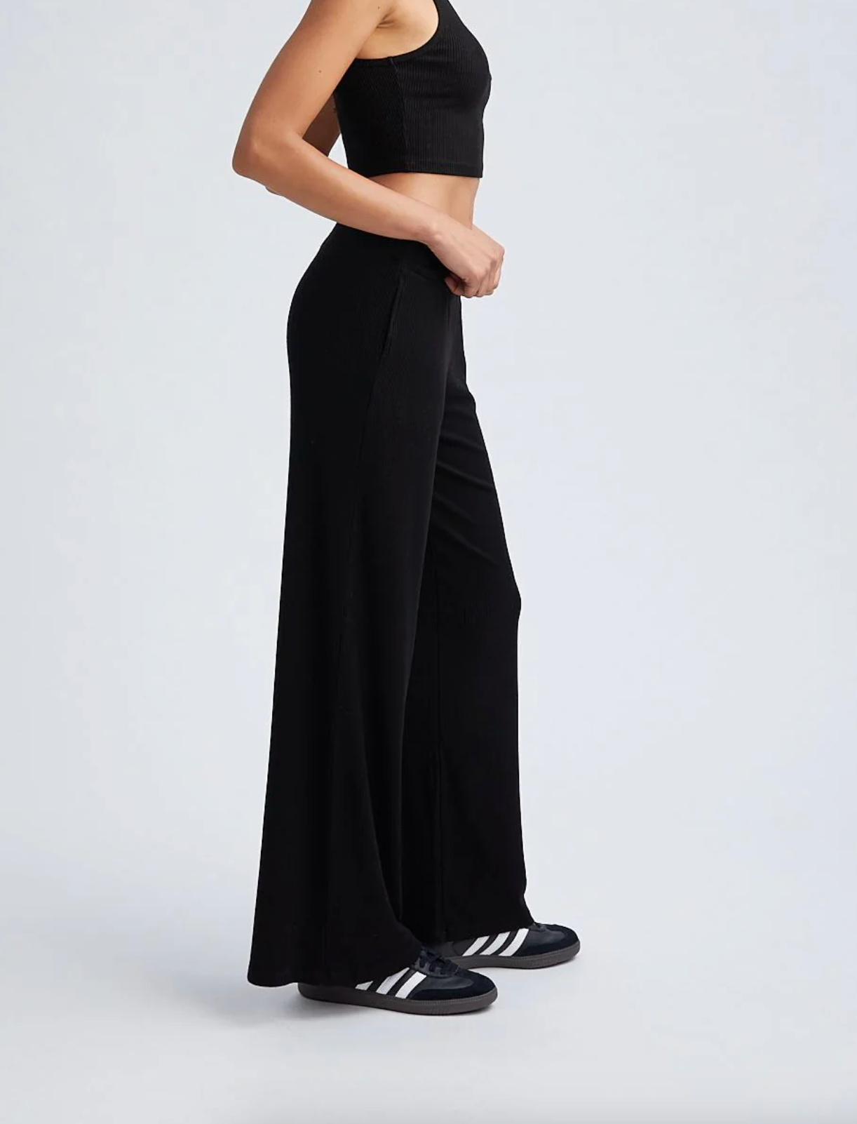 Rib Wide Leg Pants by SPRWMN