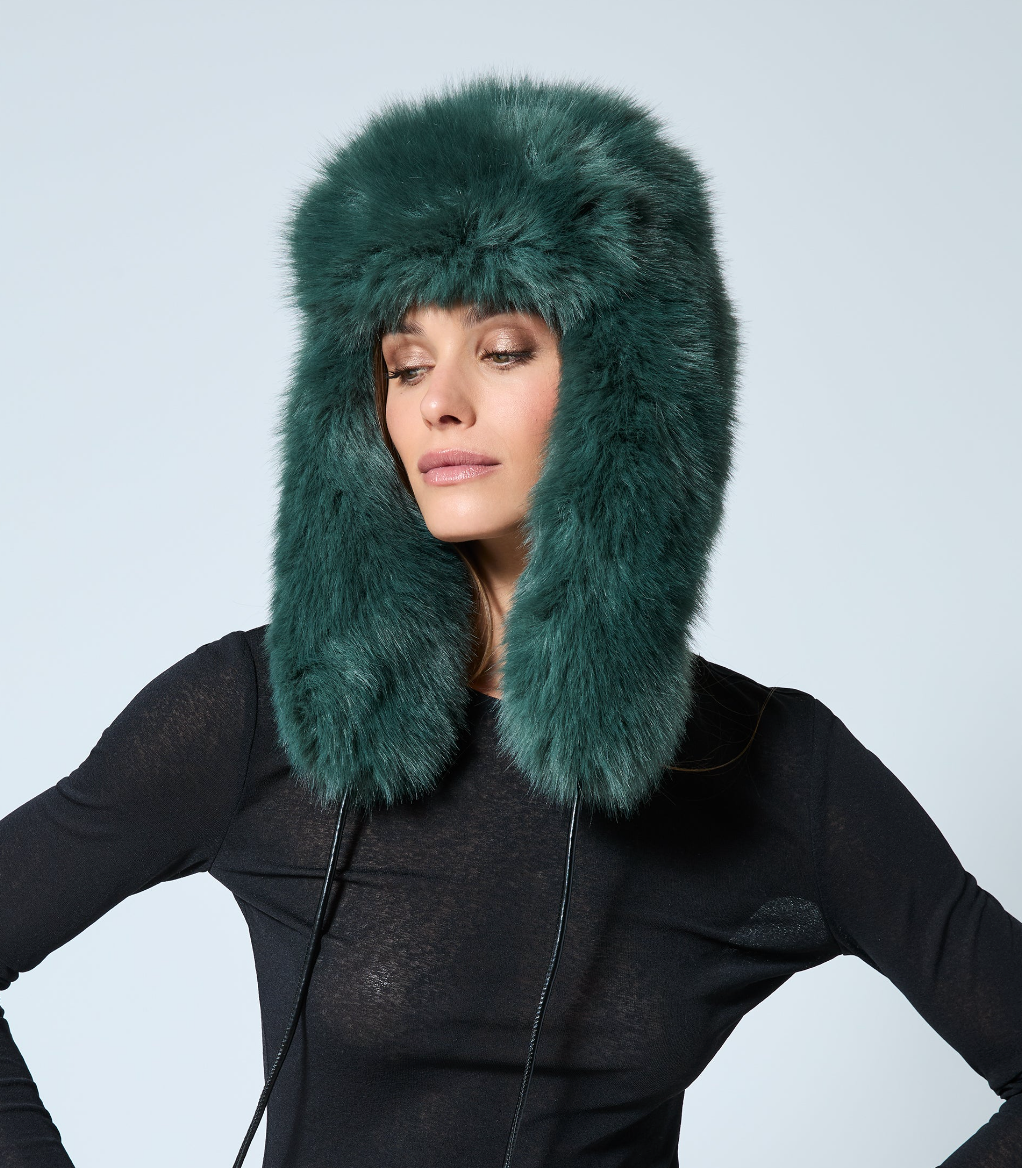 Lauren Fox Faux Fur Trapper Hat by Adrienne Landau