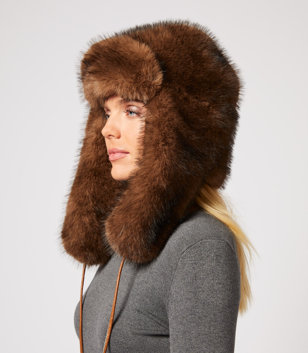 Lauren Fox Faux Fur Trapper Hat by Adrienne Landau