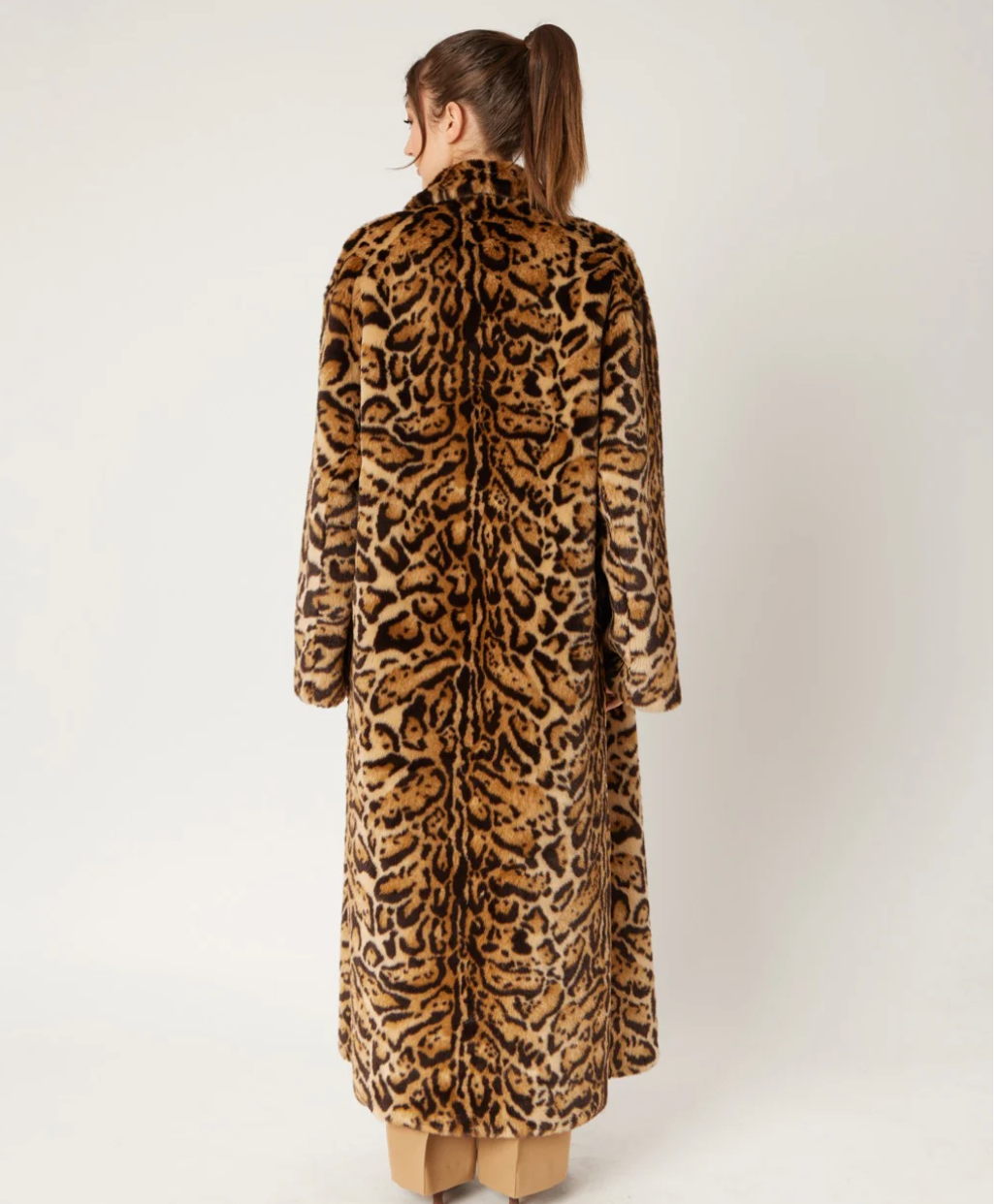 Leopard Faux  Fur Coat by Adrienne Landau