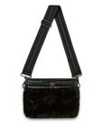 Deluxe Bum Bag in Black Faux Fur by Think Royln