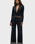 Jodie High-Rise Wide Leg Jean w/Cuff in Milano Noir by Hudson