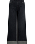 Jodie High-Rise Wide Leg Jean w/Cuff in Milano Noir by Hudson