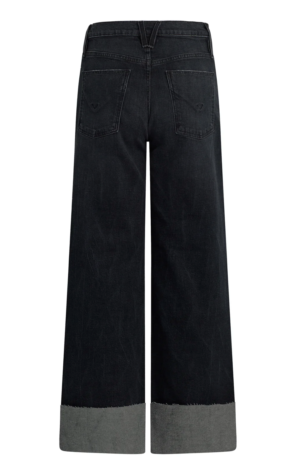 Jodie High-Rise Wide Leg Jean w/Cuff in Milano Noir by Hudson