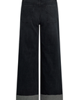 Jodie High-Rise Wide Leg Jean w/Cuff in Milano Noir by Hudson