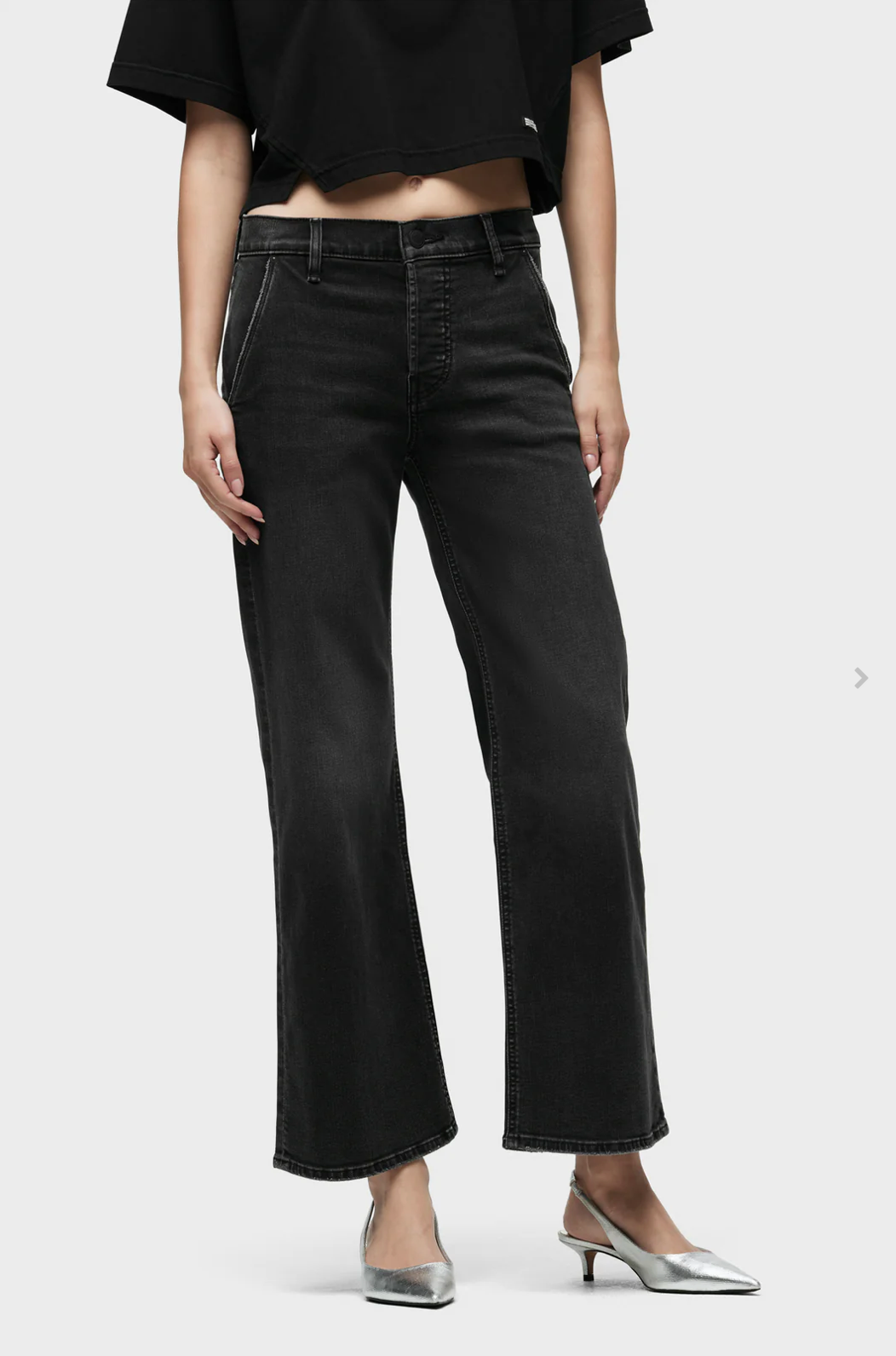 Rosie High-Rise Trouser Jean in Smokey by Hudson