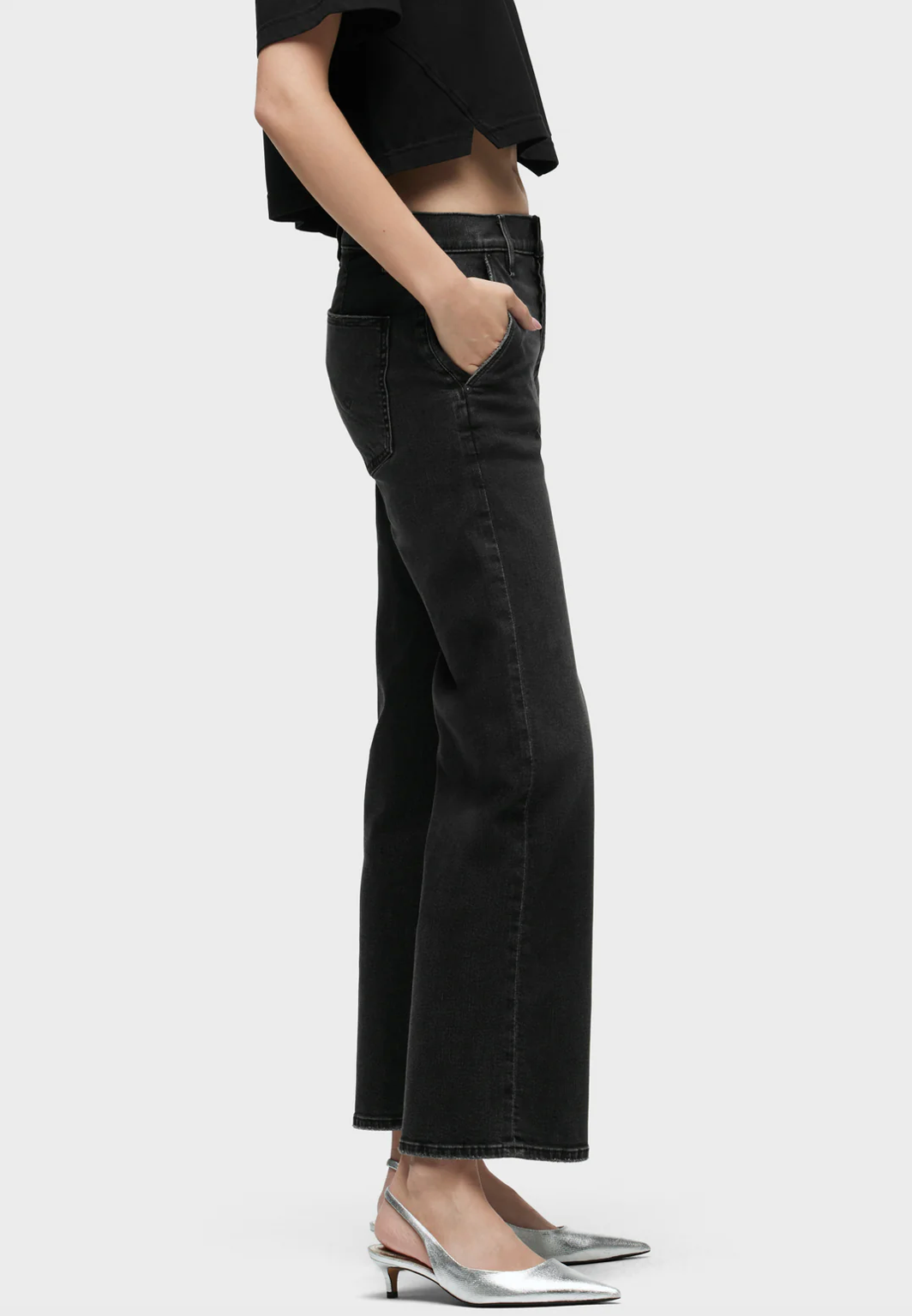 Rosie High-Rise Trouser Jean in Smokey by Hudson