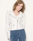 Cult Recycled Leather Jacket in White by AS by DF