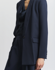 Alessia Twist Back Blouse in Navy by Saint Art