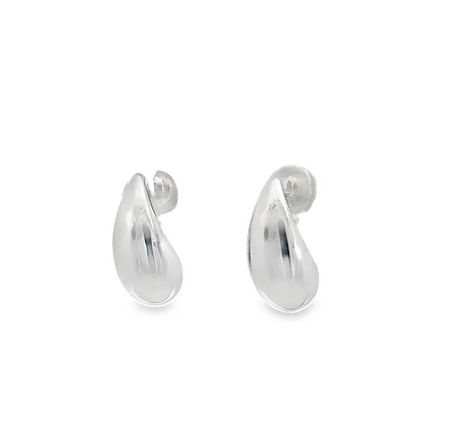 14K White Gold Raindrop Earrings