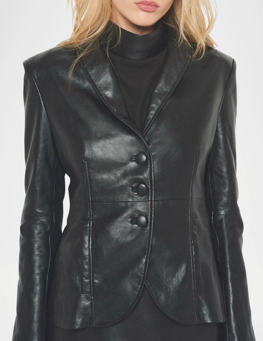 Denise Upcycled Leather Blazer by AS by DF