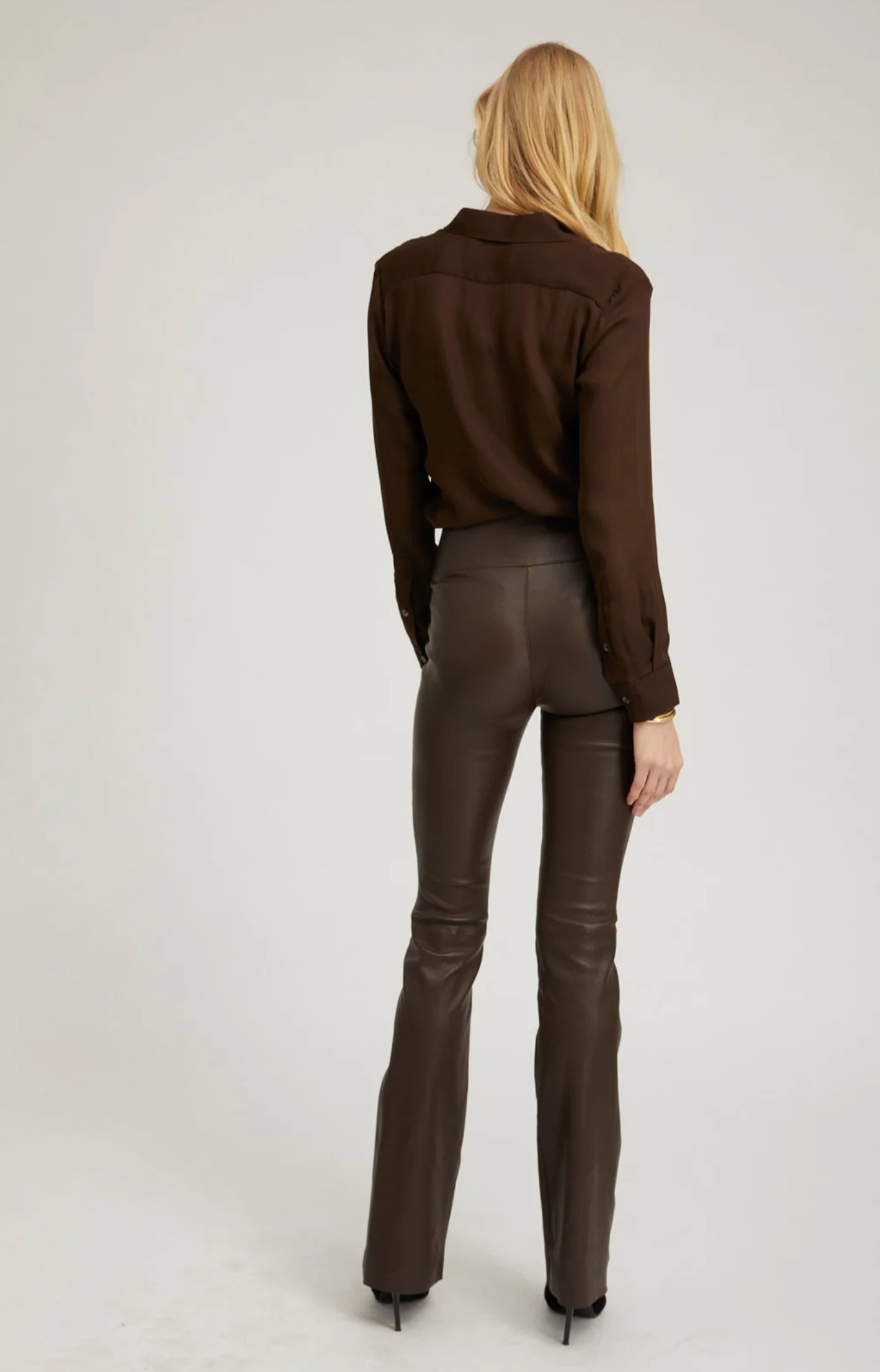 Leather Micro Flare Pant by SPRWMN