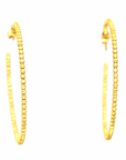 14k Gold Mooncut Hoops by Leela Grace