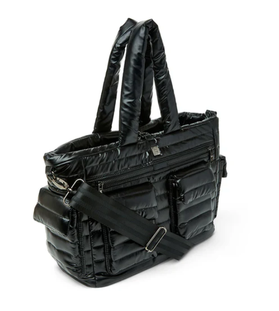 Two Faced Reversible Tote in Pearl Black by Think Royln