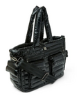 Two Faced Reversible Tote in Pearl Black by Think Royln