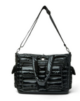 Two Faced Reversible Tote in Pearl Black by Think Royln