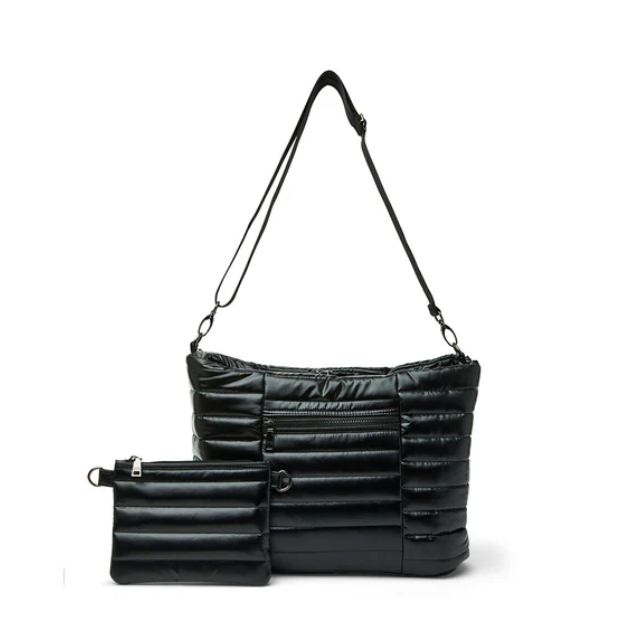 Two Faced Reversible Tote in Pearl Black by Think Royln